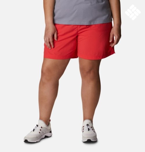 Columbia Sandy River Shorts Dame Rød | Plus Size 67314M